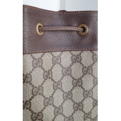 Gucci Beuteltasche Gross GM Vintage GG Braun-Rot Leder Canvas