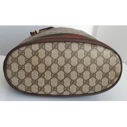 Gucci Beuteltasche Gross GM Vintage GG Braun-Rot Leder Canvas