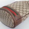 Gucci Beuteltasche Gross GM Vintage GG Braun-Rot Leder Canvas