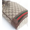 Gucci Beuteltasche Gross GM Vintage GG Braun-Rot Leder Canvas