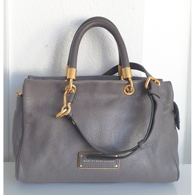 Marc By Marc Jacobs Anthrazit/ Taupe-Grau Soft Leder