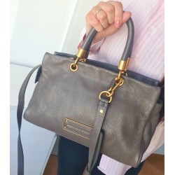 Marc By Marc Jacobs Anthrazit/ Taupe-Grau Soft Leder