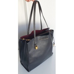 Marc Jacobs Leder Cadena Padlock Tote Bag Handtasche Schultertasche Schwarz
