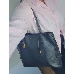 Marc Jacobs Leder Cadena Padlock Tote Bag Handtasche Schultertasche Schwarz