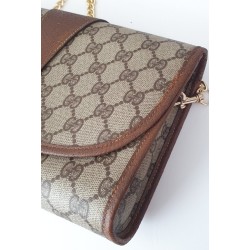 Gucci Vintage Clutch/Crossbody Tasche Leder Braun