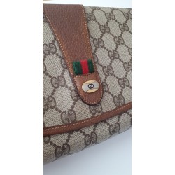 Gucci Vintage Clutch/Crossbody Tasche Leder Braun