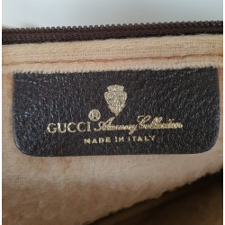 Gucci Vintage GG Umhängetasche aus Leder Braun/Grau