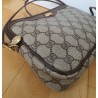 Gucci Vintage GG Umhängetasche aus Leder Braun/Grau