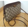 Gucci Vintage GG Umhängetasche aus Leder Braun/Grau