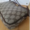 Gucci Vintage GG Umhängetasche aus Leder Braun/Grau