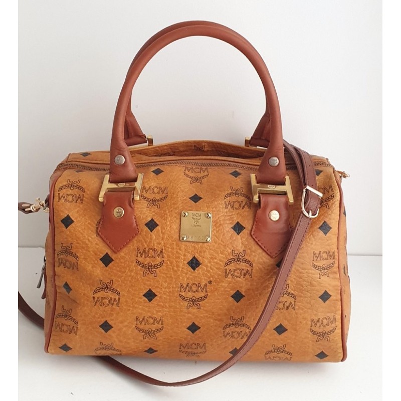 MCM Speedy Boston 25 Heritage Cognac Canvas