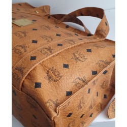 MCM Shopper Medium Heritage Cognac Canvas.