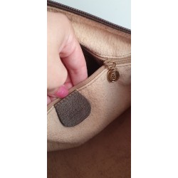 Gucci Boston Handtasche Vintage Braun-Grau Canvas