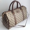 Gucci Boston Handtasche Vintage Braun-Grau Canvas