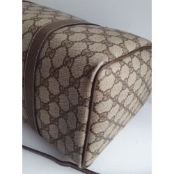 Gucci Boston Handtasche Vintage Braun-Grau Canvas