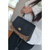 Coach Henkel/Crossbody Tasche Canvas Leder Braun-Schwarz