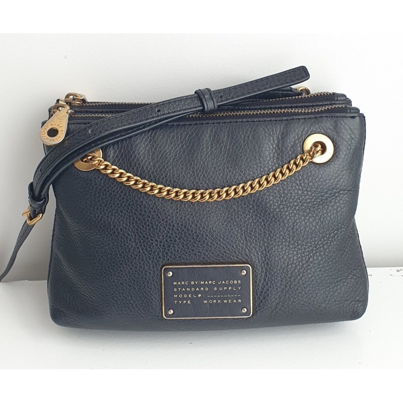 Marc Jacobs Kette Crossbody Tasche Soft Leder Schwarz