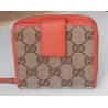Gucci Portemonnaie Unisex Leder Canvas Braun-Orange