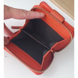 Gucci Portemonnaie Unisex Leder Canvas Braun-Orange