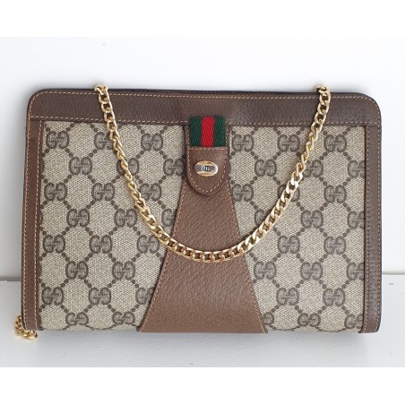 Gucci  Vintage Clutch/Crossbody Tasche Leder Braun