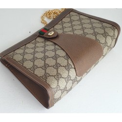 Gucci  Vintage Clutch/Crossbody Tasche Leder Braun