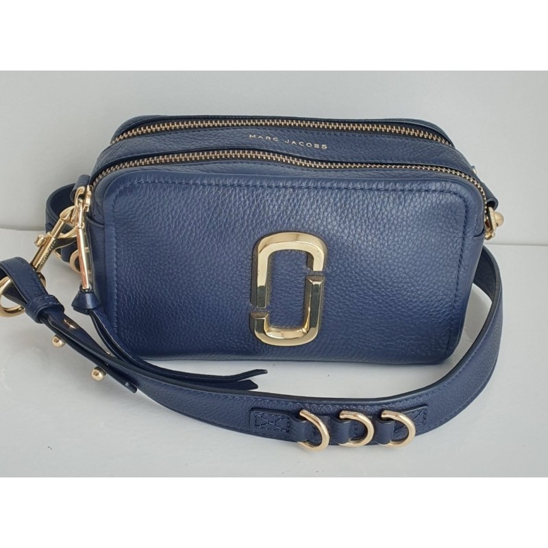 Marc Jacobs Snapshot Tasche aus Leder Navy Blau (Medium)