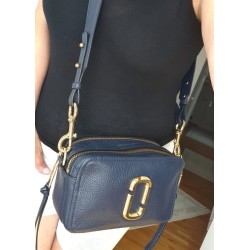 Marc Jacobs Snapshot Tasche aus Leder Navy Blau (Medium)