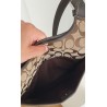 Coach Crossbody Tasche Canvas Leder Braun-Dunkelgrau
