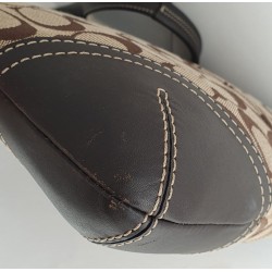 Coach Crossbody Tasche Canvas Leder Braun-Dunkelgrau