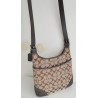 Coach Crossbody Tasche Canvas Leder Braun-Dunkelgrau