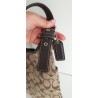 Coach Crossbody Tasche Canvas Leder Braun-Dunkelgrau