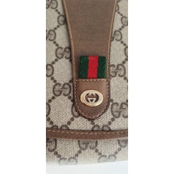 Gucci Vintage Clutch/Crossbody Tasche Leder Braun