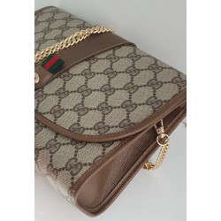 Gucci Vintage Clutch/Crossbody Tasche Leder Braun