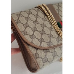Gucci Vintage Clutch/Crossbody Tasche Leder Braun