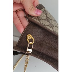 Gucci Vintage Clutch/Crossbody Tasche Leder Braun