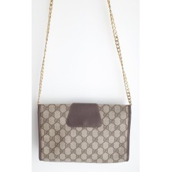 Gucci Vintage Clutch/Crossbody Tasche Leder Braun