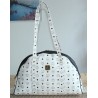 MCM Shopper/Reisetasche Weiss-Dunkelblau Gross GM