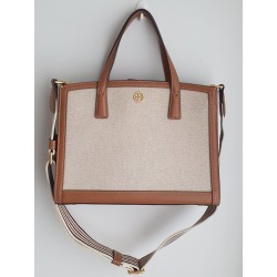 Tory Burch Tote Bag Textilgewebe Canvas in einem hellen Naturton