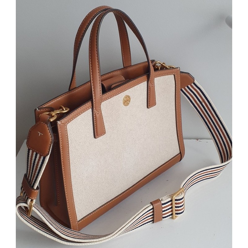 Tory Burch Tote Bag Textilgewebe Canvas in einem hellen Naturton