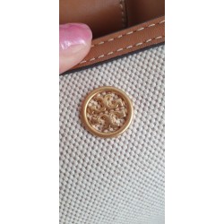 Tory Burch Tote Bag Textilgewebe Canvas in einem hellen Naturton
