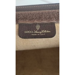 Gucci Vintage Clutch/Schulter Tasche Leder Braun