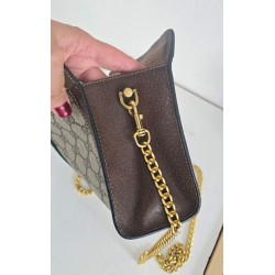 Gucci Vintage Clutch/Schulter Tasche Leder Braun