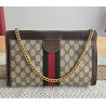 Gucci Vintage Clutch/Schulter Tasche Leder Braun