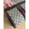 Gucci Vintage Clutch/Schulter Tasche Leder Braun