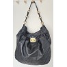 Marc Jacobs Henkel/Schultertasche Softleder anthrazit Glitzer/Schwarz