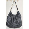 Marc Jacobs Henkel/Schultertasche Softleder anthrazit Glitzer/Schwarz