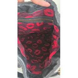 Marc Jacobs Henkel/Schultertasche Softleder anthrazit Glitzer/Schwarz