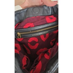 Marc Jacobs Henkel/Schultertasche Softleder anthrazit Glitzer/Schwarz