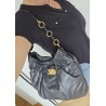 Marc Jacobs Henkel/Schultertasche Softleder anthrazit Glitzer/Schwarz