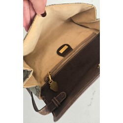 Gucci Vintage Clutch/Schulter Tasche Leder Braun